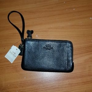 NWT Double Zipper Coach Wristlet